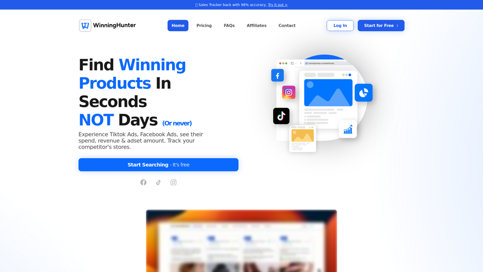 Find Winning Products, the best dropshipping adspy spytool - WinningHunter