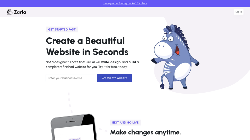 Zarla AI Website Builder - Create Your Website 100x Faster