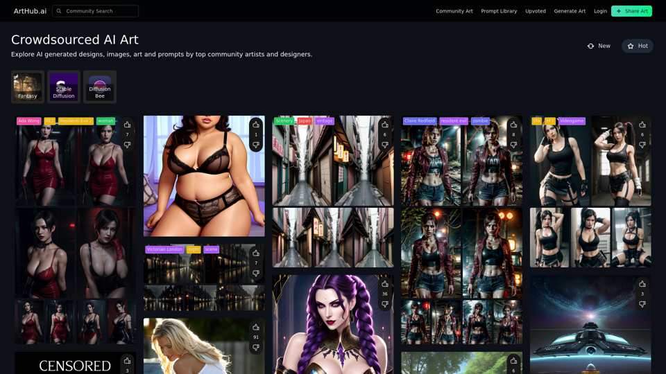 Arthub.ai: AI生成アートを発見、アップロード、共有