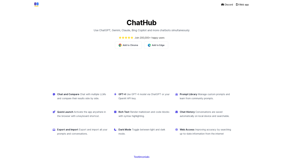 ChatHub - All-in-one chatbot client
