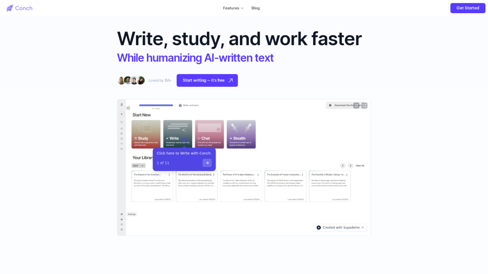 Conch AI - Your Undetectable AI Essay Writing and Research Assistant