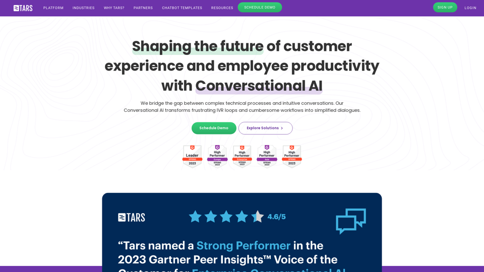 Tars - Shaping the future of customer experience and employee productivity with Conversational AI