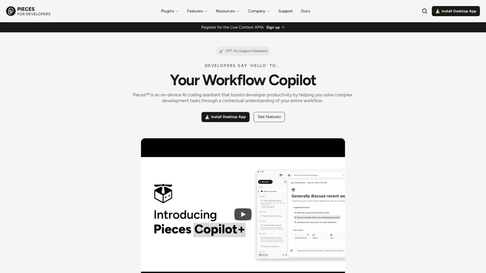 Pieces for Developers - Your Workflow Copilot