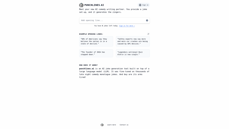 punchlines.ai :: Generate jokes with AI