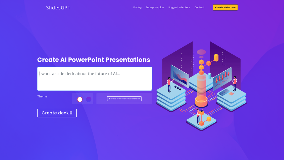 SlidesGPT AI PowerPoint Generator Powered by ChatGPT API
