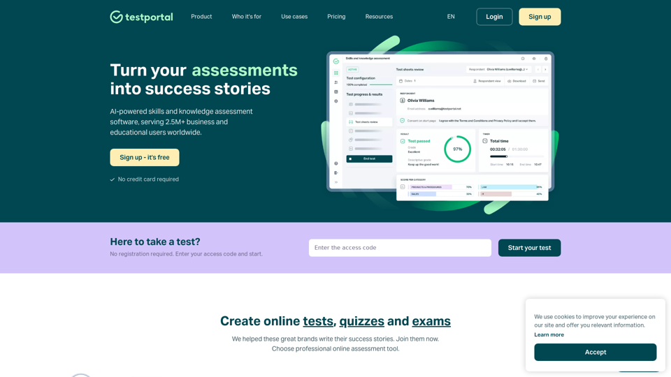 Testportal: Online assessment platform | Create your own tests, quizzes and exams