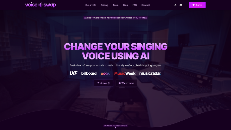 AI-powered vocal transformation platform for vocal style transfer - Voice Swap AI.