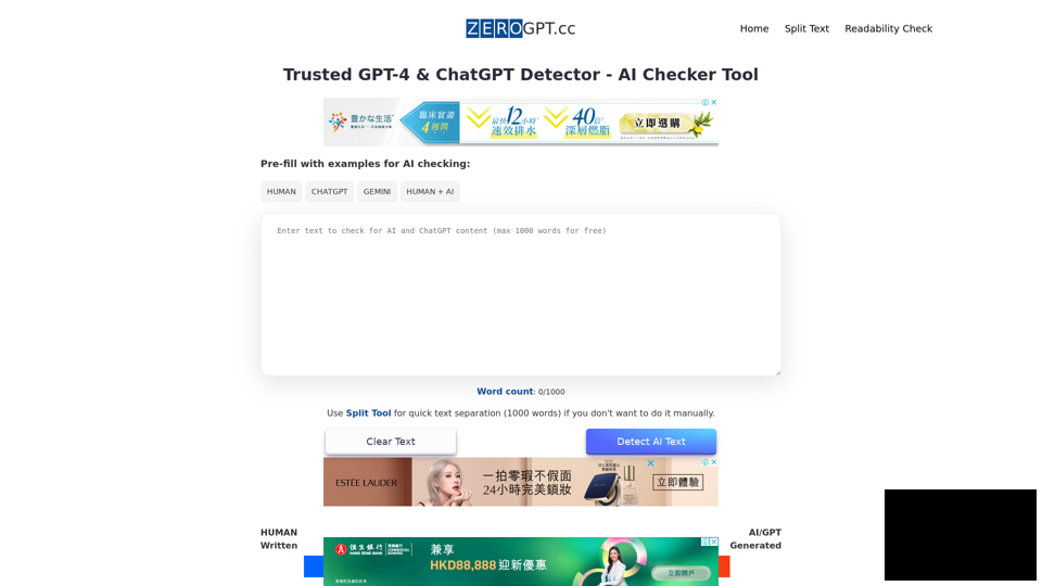 ZeroGPT | Free ChatGPT Detector, AI Checker | GPTZero
