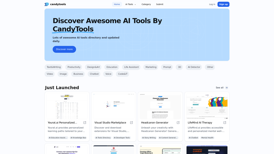 Candytools AI AI: Awesome AI tools Directory & AI Tools List
