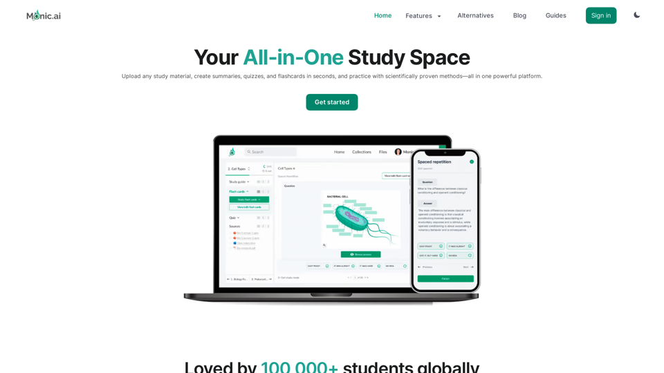 Monic.ai All in one Study Space