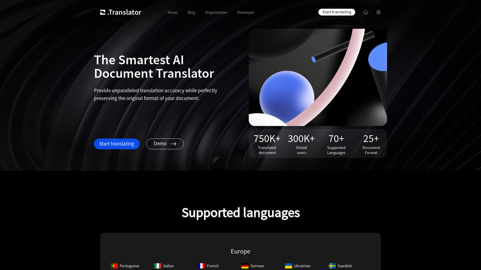 O.Translator: The world's smartest AI document translator