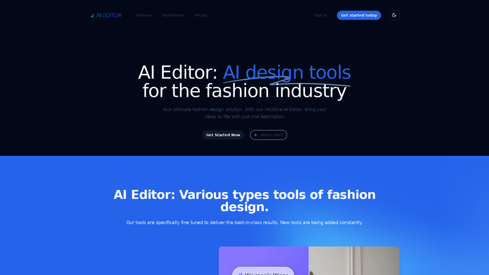 AI Editor - AI design tools for the fashion industry