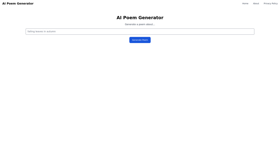 AI Poem Generator - Write a rhyming poem with our free AI poem maker