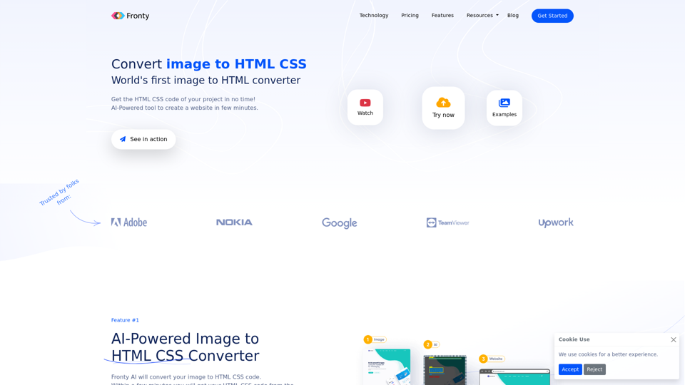 Image to HTML CSS converter. Convert image to HTML CSS with AI: Fronty