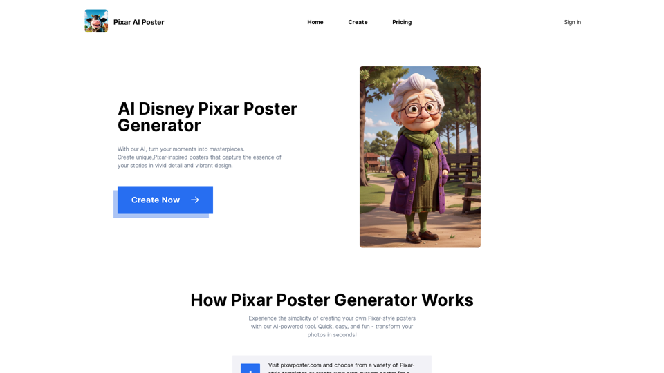 Pixar AI Poster Generator - Create Disney Posters Online