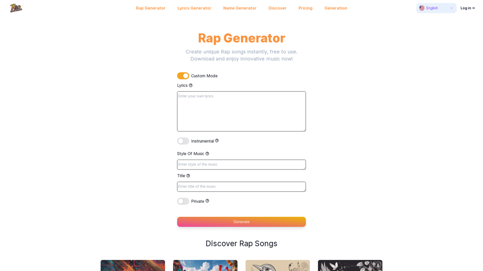 Rap Generator - Tính Năng