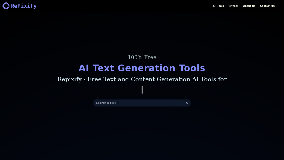 Repixify - Free AI Text Tools [100% FREE - No Login Required]