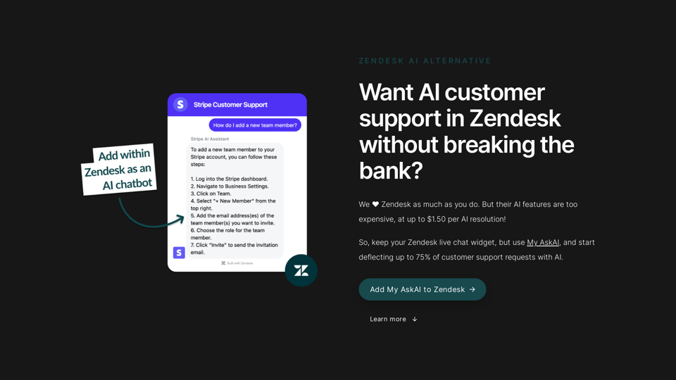 Affordable Zendesk AI Alternative