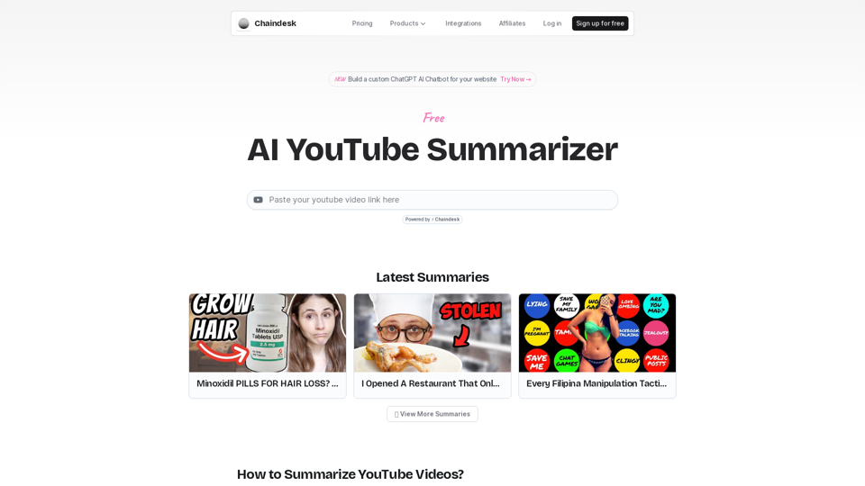 YouTube Video Summarizer powered by AI