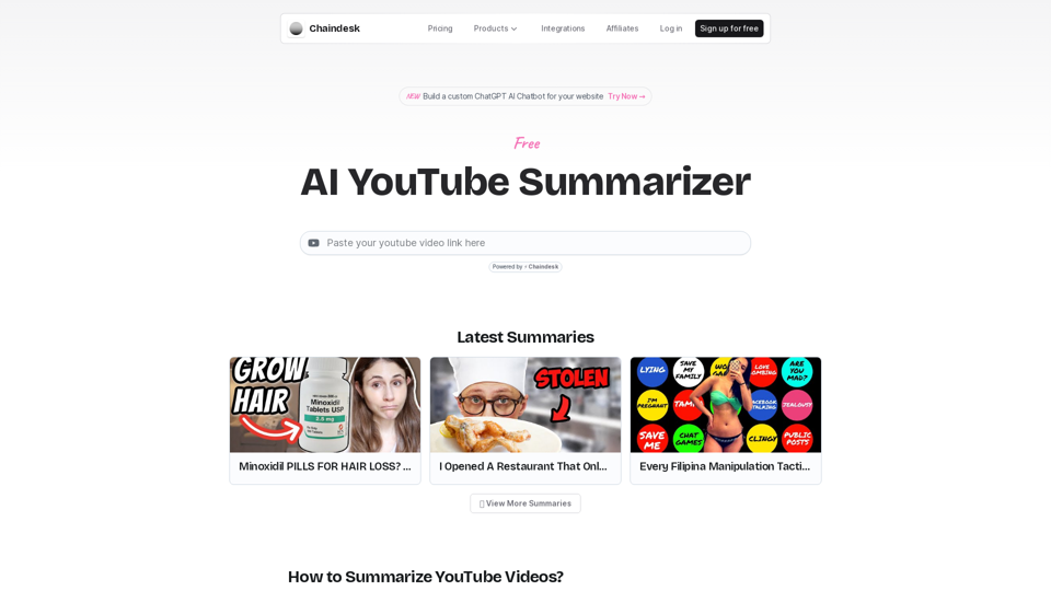 AI YouTube Summarizer - Features