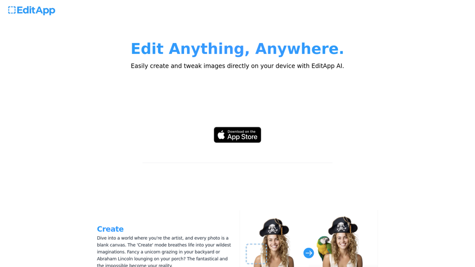 EditApp: Edit Anything with AI