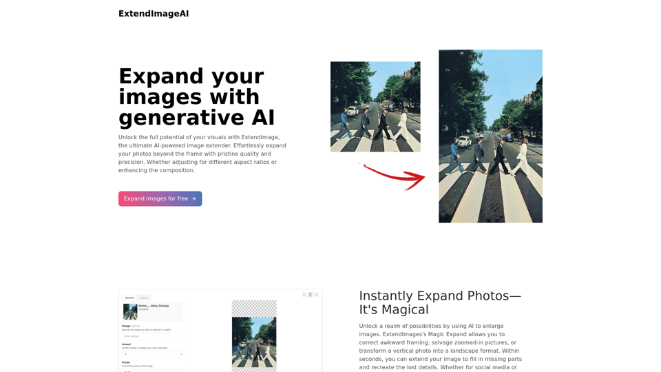 ExtendImageAI - Expand your images with generative AI - Try it for free