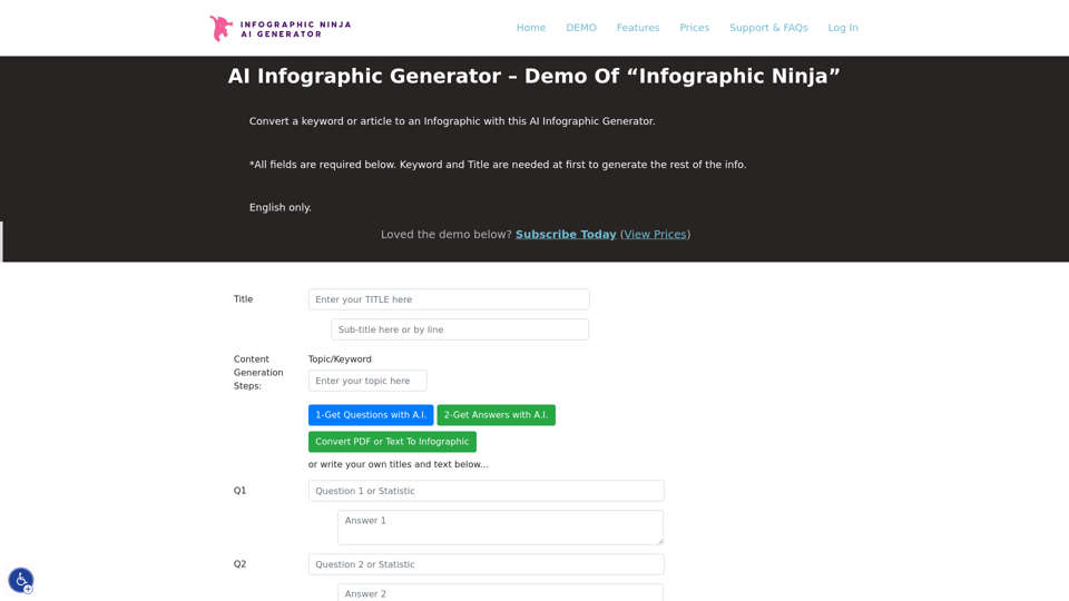 AI Infographic Generator - Demo of "Infographic Ninja" - Infographic.Ninja