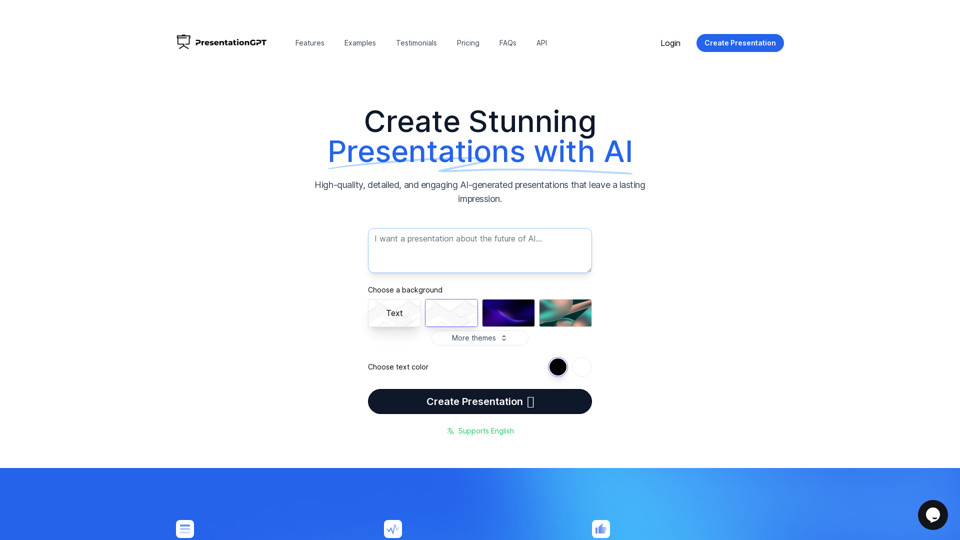 Presentationgpt.com：AI 动力演示软件和在线生成工具