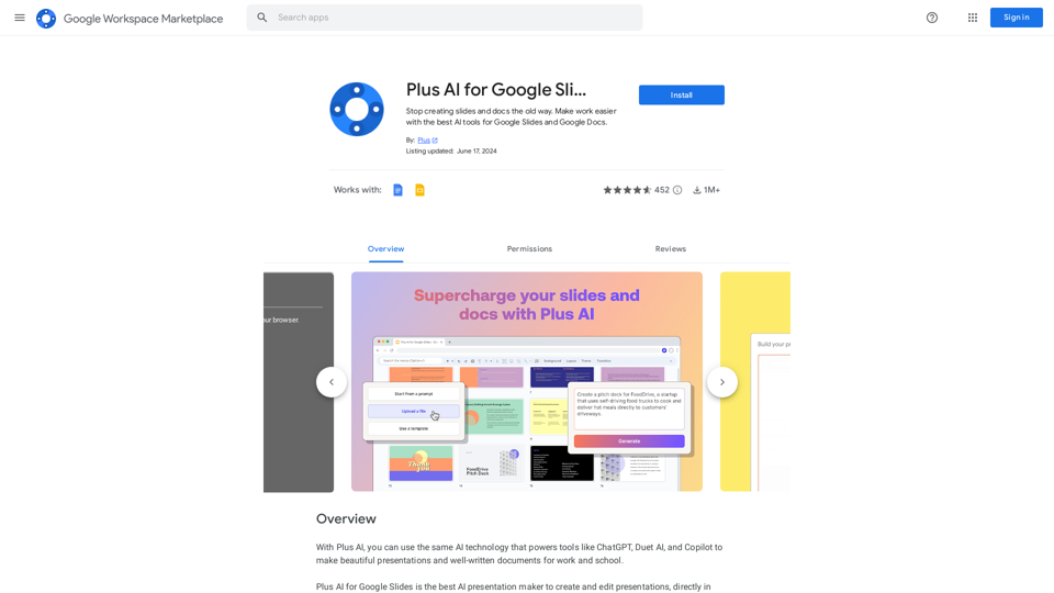 Plus AI for Google Slides™ and Docs™ - Google Workspace Marketplace