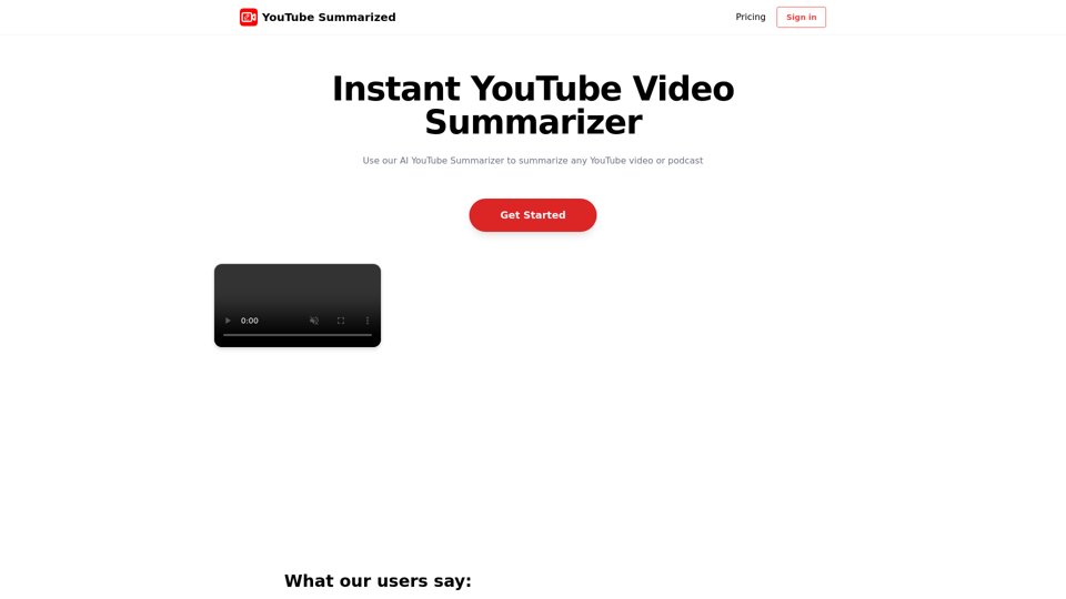 YouTube Summarized - AI Video Summarizer for YouTube