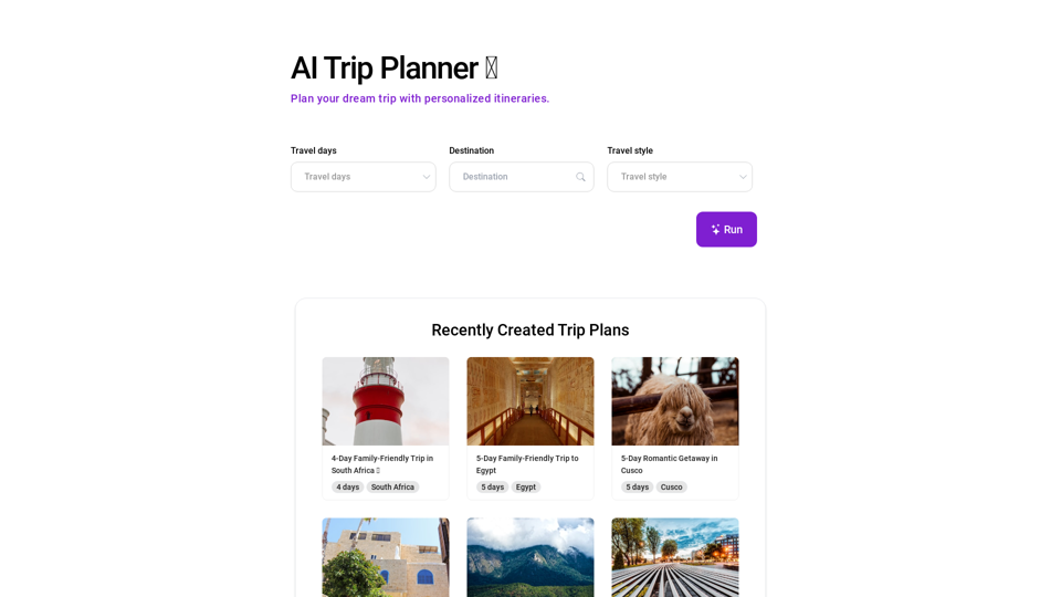 AI Trip Planner for Travel | BuildAI.space
