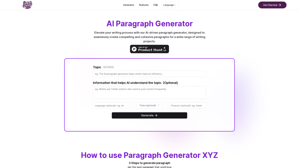 Paragraph-generator.xyz:Free AI Paragraph Generator Tool No Login Required Online