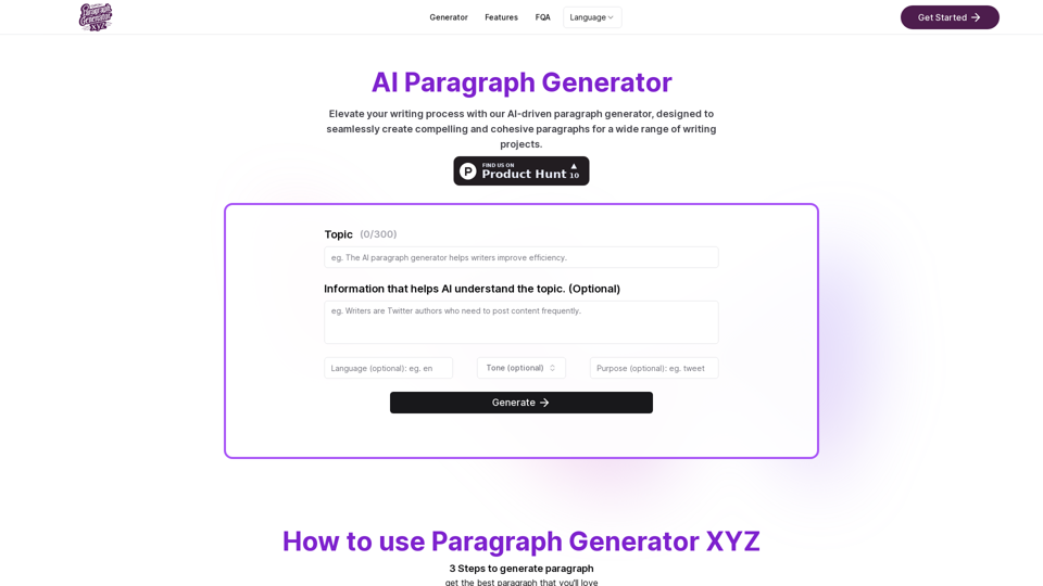 LLM Paragraph Generator - Writing Help Tool | XYZ