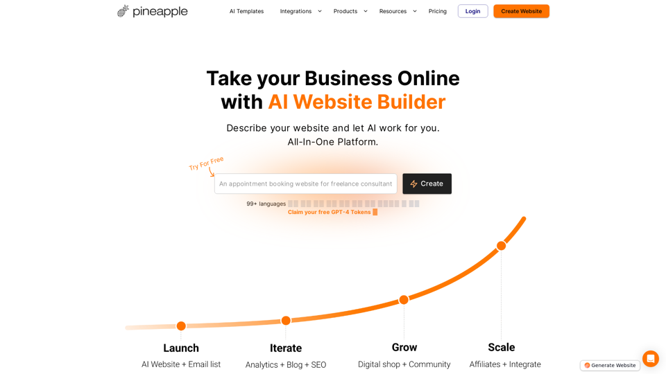 AI Website Builder for Businesses - Pineapple Builder
