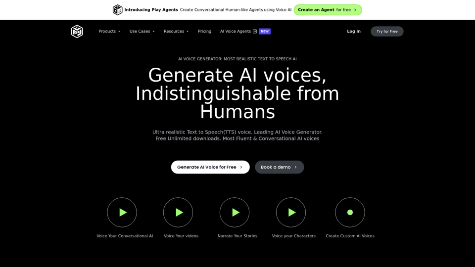Play.ht: AI Powered Text to Speech and Voiceover Solutions for Realistic Voice Generation