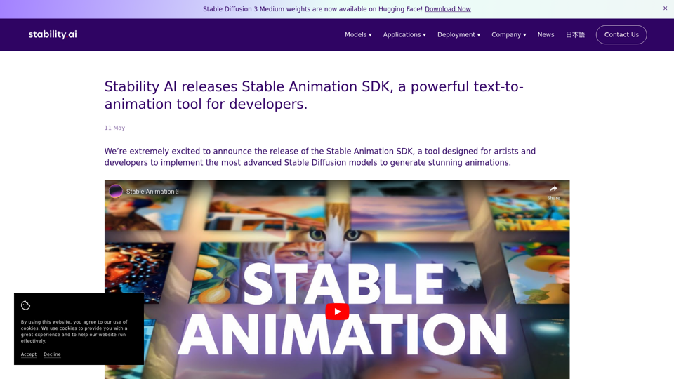 Stability.ai:Stable Animation SDK: Text-to-Animation Tool for Developers by Stability AI