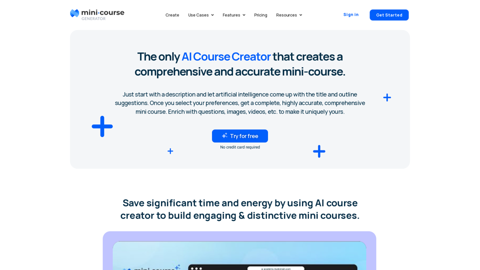 AI Course Creator | AI Assistant for Mini Course Generator