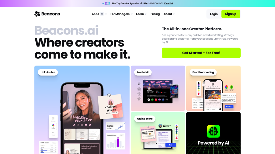 Beacons - Elevate Your Link in Bio with Creator Tools and Media Kit Builder