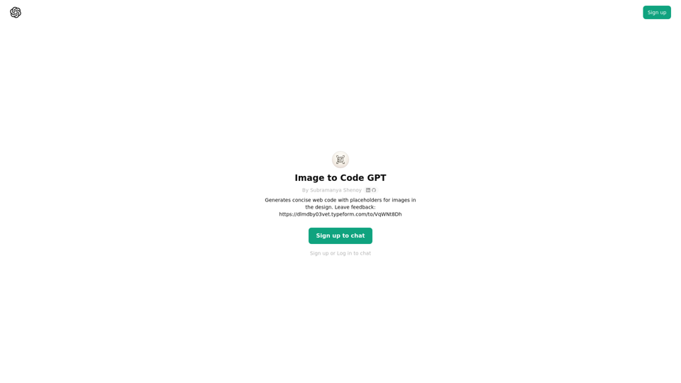 ChatGPT Bild zu Code GPT - Chat OpenAI