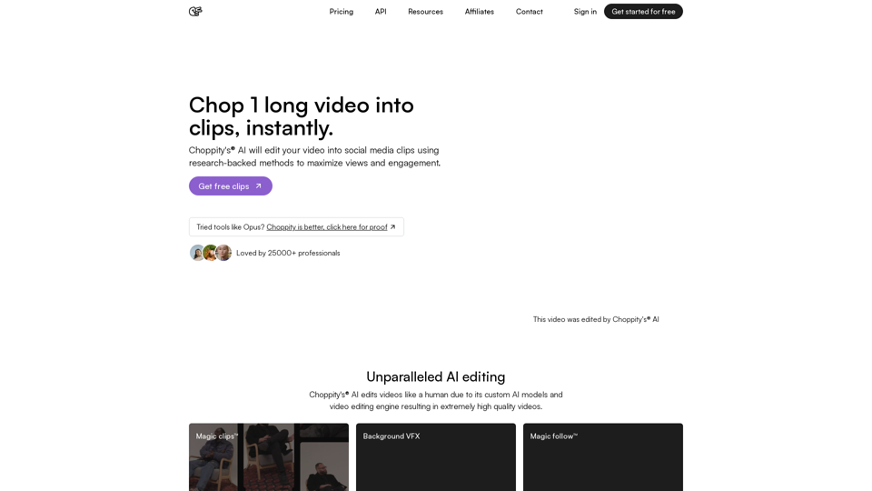 Choppity: AI Social Media Video Editor