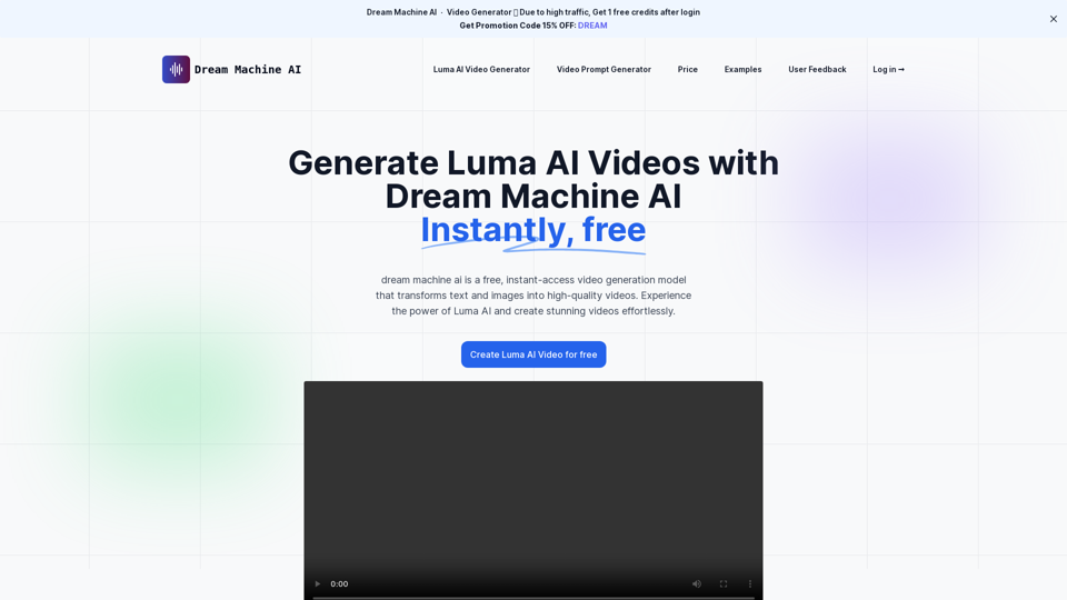 Generate Free Luma AI Video with Dream Machine AI