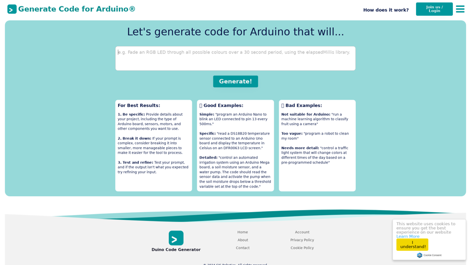 Arduino Code Generator - Generate Arduino Codes Online