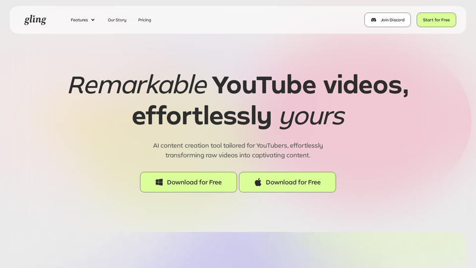 AI Video Editing Software for YouTube - Gling