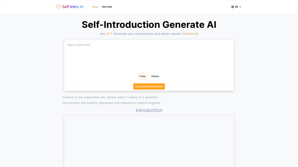 Generate AI Self-Introduction Tool