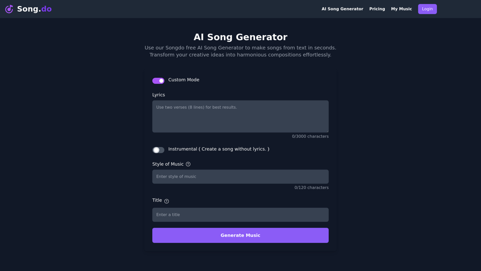 AI Song Generator - Create Free Songs with Song.do