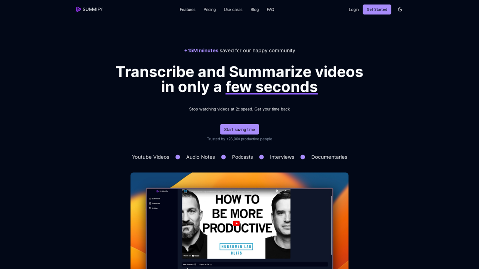 AI Video and Audio Transcriber - Summify
