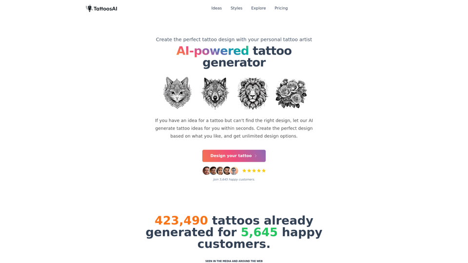 AI Tattoo Generator: Personalized Tattoo Designs | TattoosAI