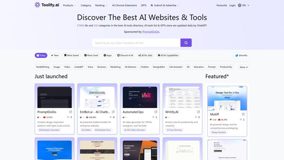 Toolify AI - Best AI Tools Directory & AI Tools List