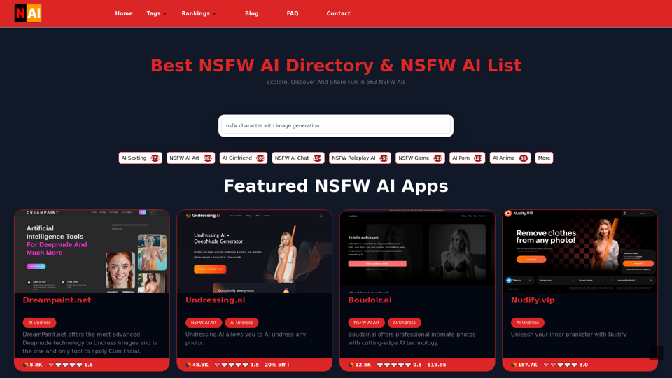 Best NSFW AI Directory 2024 | AI Sexting, AI XXX, AI 19, AI Image - NSFW AIs