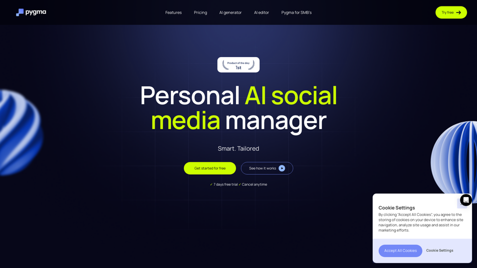 Pygma Personal AI Social Media Manager - Pygma.me